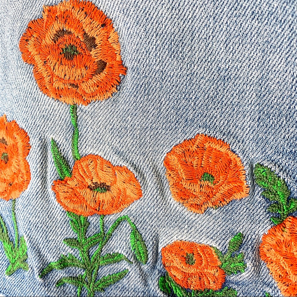 MOTHER High-Waist Frayed Embroidered Skirt - Picture 4 of 8